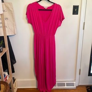 Scoop Neck Hot Pink Jumpsuit
